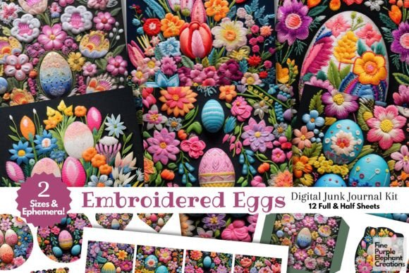 Spring Easter Egg Junk Page Embroidery Review
